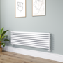 Sorrento White Oval Designer Radiator 472x1600mm Double Panel 4539 BTU
