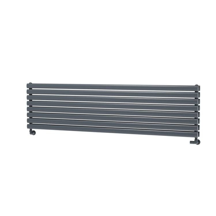 Sorrento Dark Grey Anthracite Oval Designer Radiator 472x1800mm Double Panel 5072 BTU