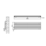 Sorrento White Oval Designer Radiator 472x1800mm Double Panel 5072 BTU