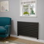 Riace Midnight Black Flat Designer Radiator 630x1000mm Double Panel 3727 BTU