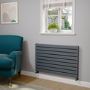 Riace Dark Grey Anthracite Flat Designer Radiator 630x1000mm Double Panel 3727 BTU