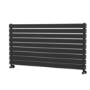 Riace Midnight Black Flat Designer Radiator 630x1200mm Double Panel 4386 BTU