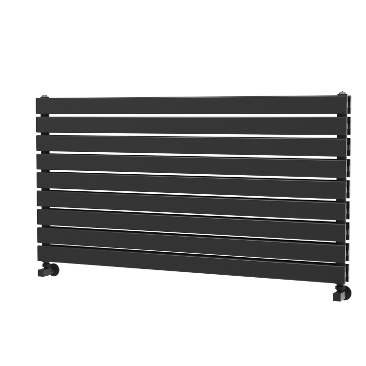 Riace Midnight Black Flat Designer Radiator 630x1200mm Double Panel 4386 BTU