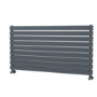Riace Dark Grey Anthracite Flat Designer Radiator 630x1200mm Double Panel 4386 BTU