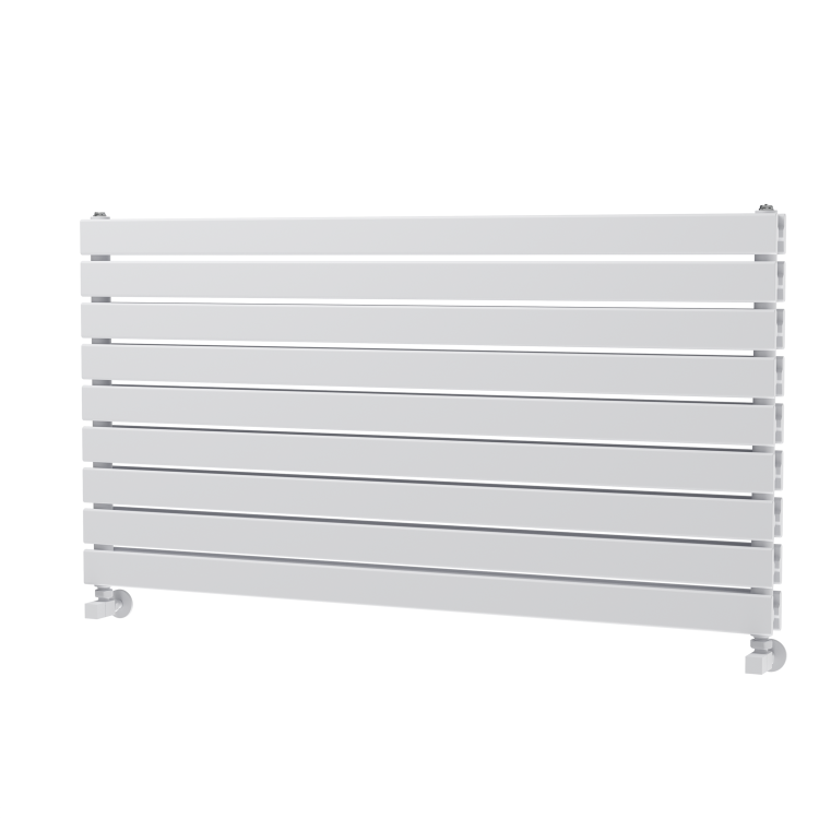 Riace White Flat Designer Radiator 630x1200mm Double Panel 4386 BTU