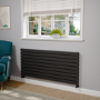 Riace Midnight Black Flat Designer Radiator 630x1400mm Double Panel 5027 BTU
