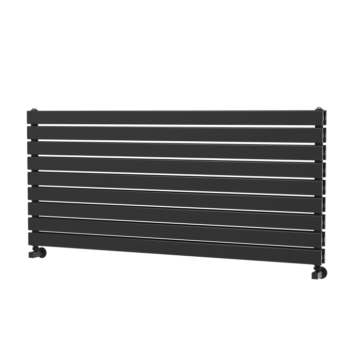 Riace Midnight Black Flat Designer Radiator 630x1400mm Double Panel 5027 BTU
