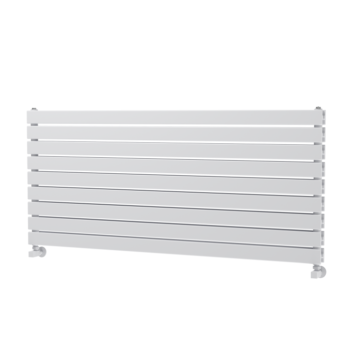 Riace White Flat Designer Radiator 630x1400mm Double Panel 5027 BTU