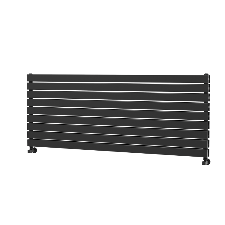 Riace Midnight Black Flat Designer Radiator 630x1600mm Double Panel 5648 BTU