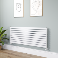 Riace White Flat Designer Radiator 630x1600mm Double Panel 5648 BTU