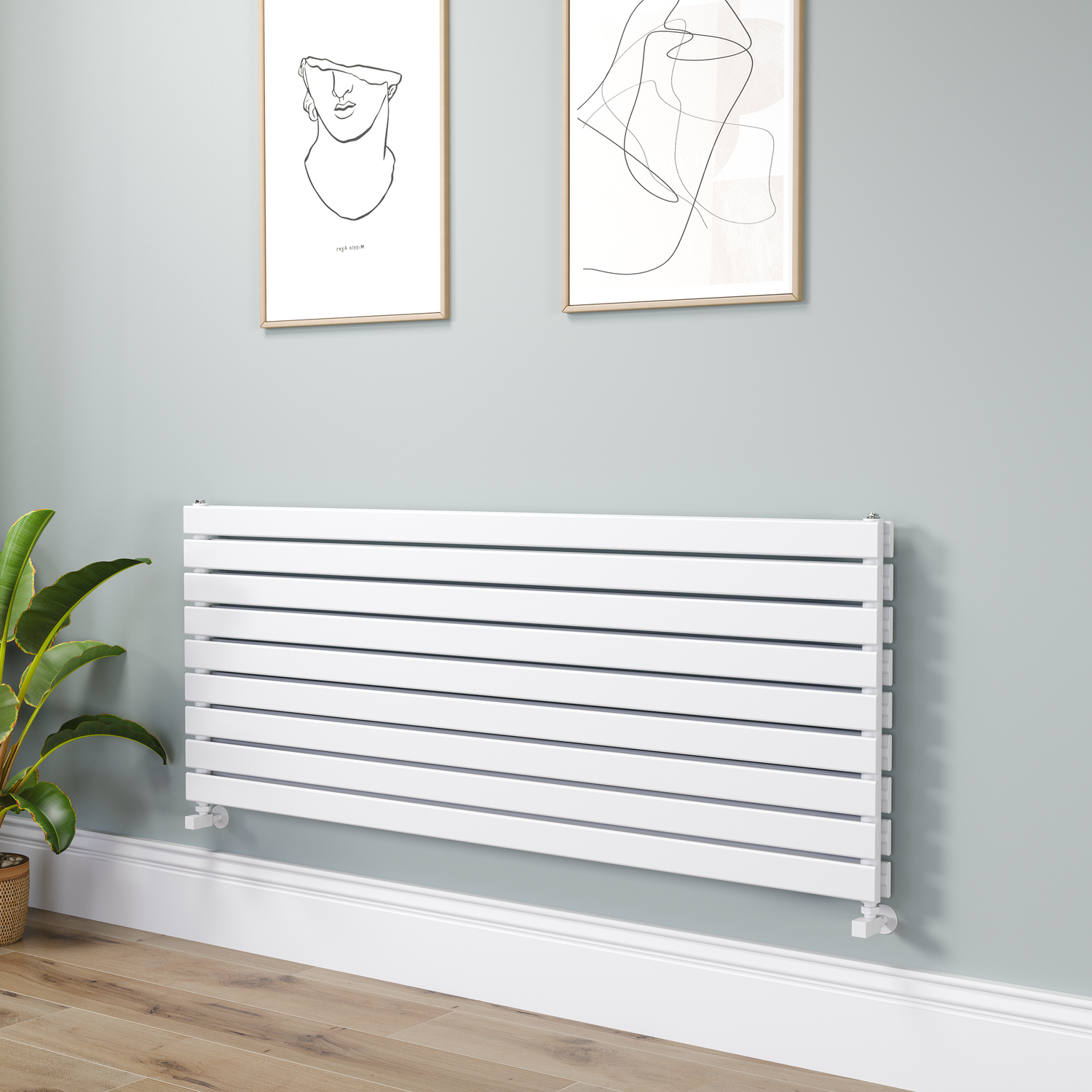 Riace  Flat Designer Radiator 630X1600mm Double Panel 5648 Btu RHD9-1600-WCF