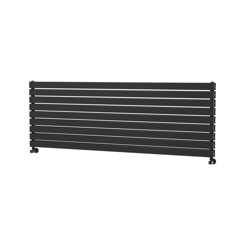 Riace Midnight Black Flat Designer Radiator 630x1800mm Double Panel 6256 BTU