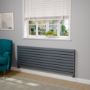 Riace Dark Grey Anthracite Flat Designer Radiator 630x1800mm Double Panel 6256 BTU