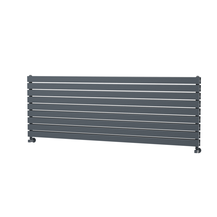 Riace Dark Grey Anthracite Flat Designer Radiator 630x1800mm Double Panel 6256 BTU