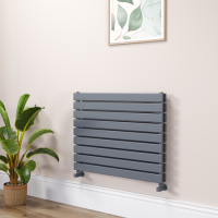 Riace Dark Grey Anthracite Flat Designer Radiator 630x800mm Double Panel 3044 BTU