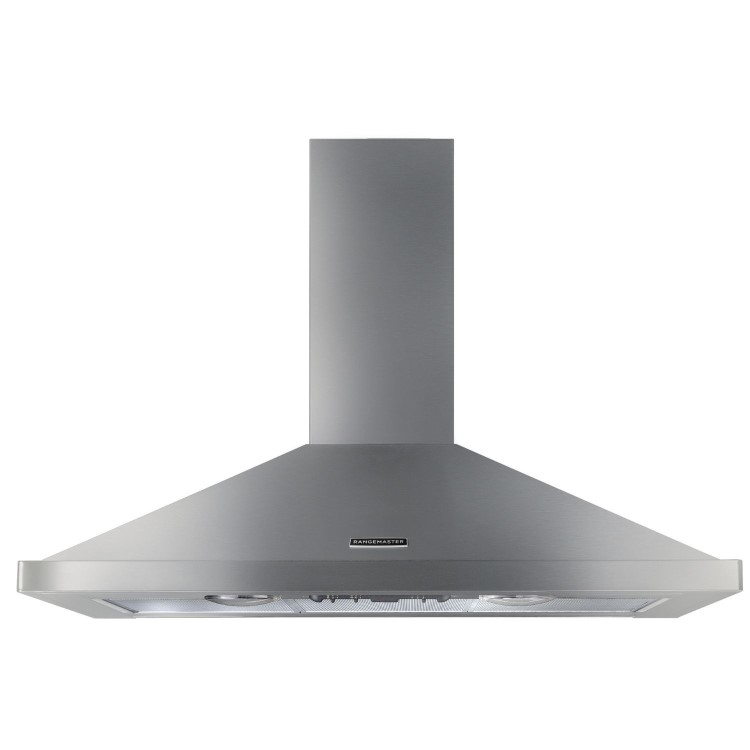 Rangemaster 110cm Chimney Cooker Hood - Stainless Steel & Chrome