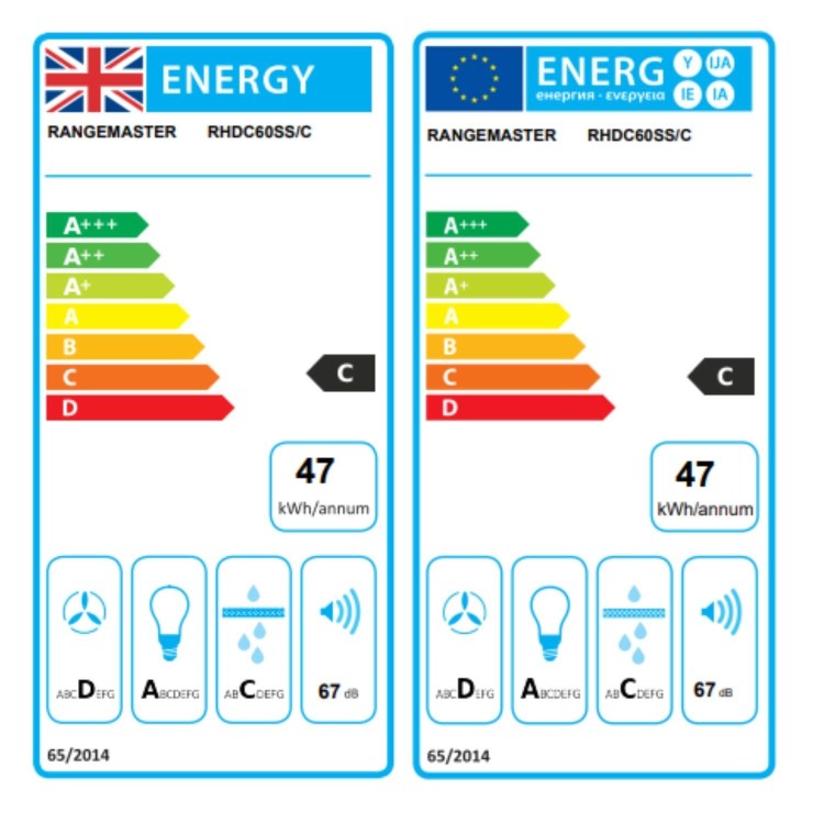 Rangemaster 60cm Chimney Cooker Hood - Stainless Steel & Chrome