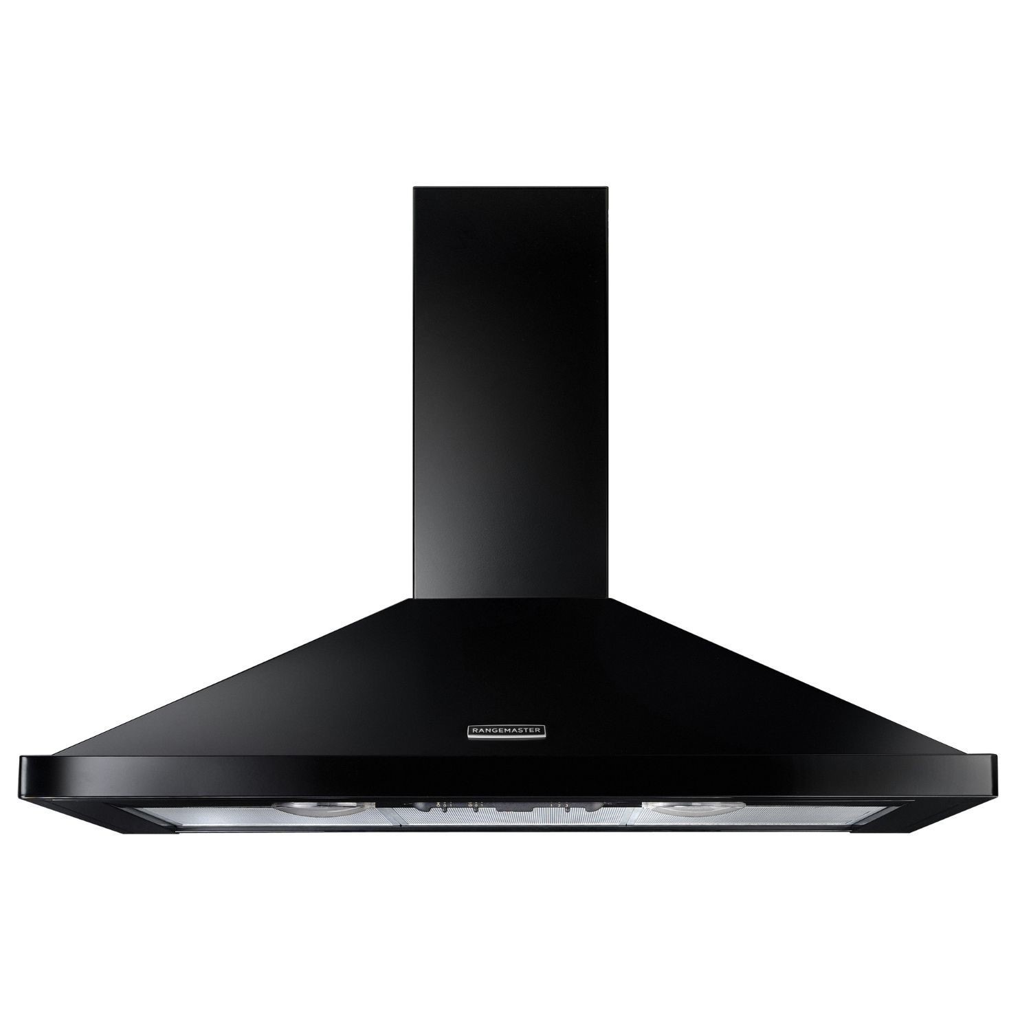 Rangemaster 90Cm Chimney Cooker Hood  & Chrome RHDC90BLC