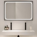 A1/RHEAMB1200 ONLY OPENED - Front Lit Frame LED Mirror Matt Black 1200x800mm -Rhea
