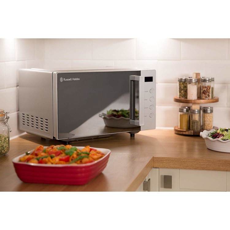 Russell Hobbs RHEM1901S 19L 700W Freestanding Compact Flatbed Digital Microwave in Silver