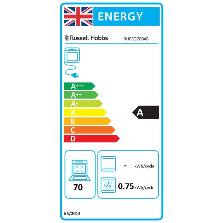 Russell Hobbs RHFEO7004B Electric Fan Single Oven - Black