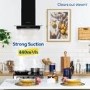 Russell Hobbs 60cm Flat Glass Chimney Cooker Hood - Black