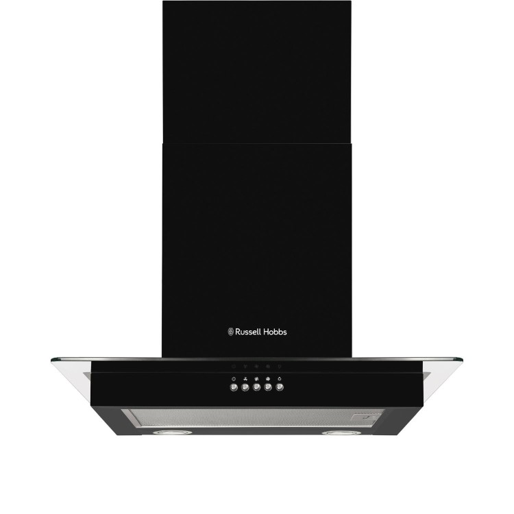 Russell Hobbs 60cm Flat Glass Chimney Cooker Hood - Black
