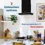 Russell Hobbs 60cm Flat Glass Chimney Cooker Hood - Black