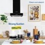 Russell Hobbs 90cm Flat Glass Chimney Cooker Hood - Black