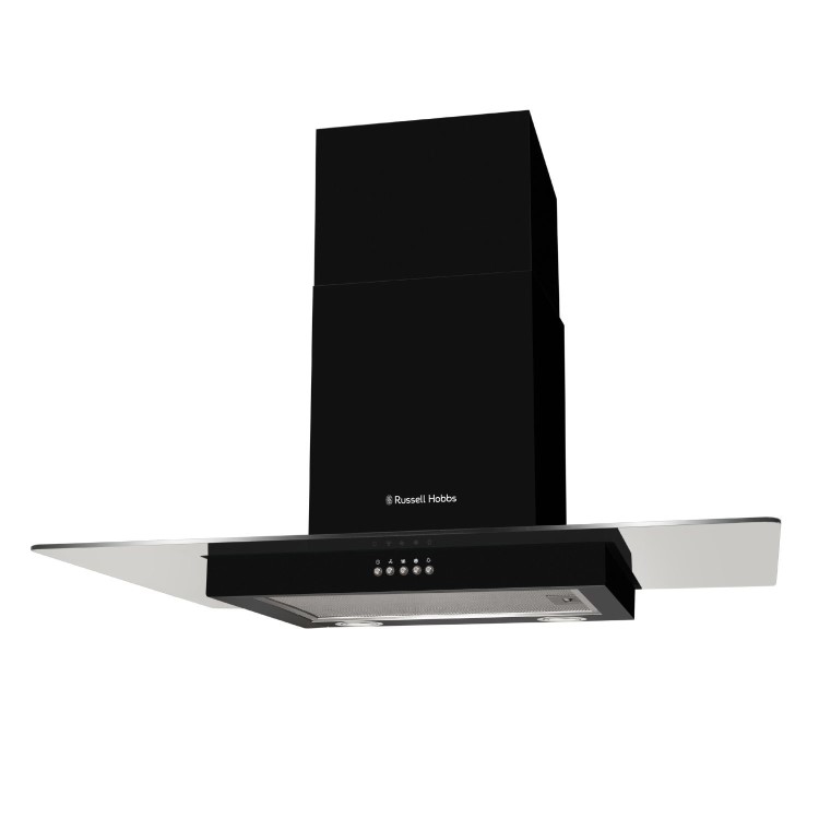 Russell Hobbs 90cm Flat Glass Chimney Cooker Hood - Black