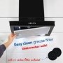 Russell Hobbs 90cm Flat Glass Chimney Cooker Hood - Black