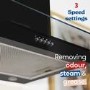 Russell Hobbs 90cm Flat Glass Chimney Cooker Hood - Black