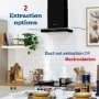 Russell Hobbs 90cm Flat Glass Chimney Cooker Hood - Black