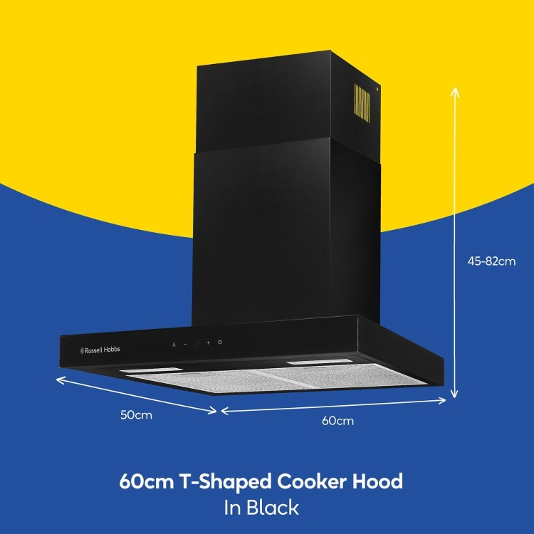 Russell Hobbs 60cm T-Shaped Cooker Hood - Black