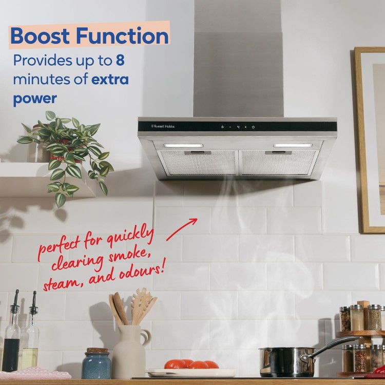 Russell Hobbs 60cm T-Shaped Cooker Hood - Stainless Steel