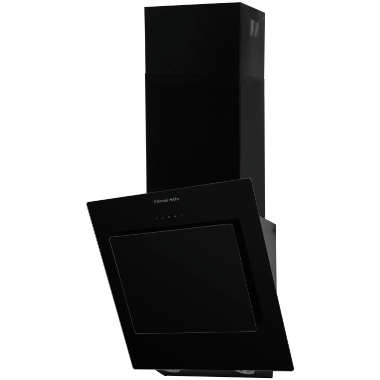 Russell Hobbs RHGCH702B 60cm Wide Angled Black Glass Chimney Cooker Hood
