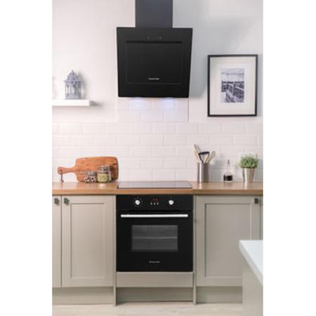 Russell Hobbs RHGCH702B 60cm Wide Angled Black Glass Chimney Cooker Hood
