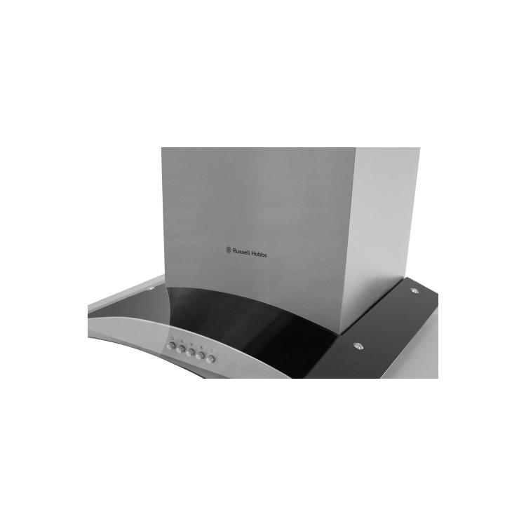 GRADE A1 - Russell Hobbs RHGCH901SS 90cm Wide Glass and Stainless Steel Chimney Cooker Hoods