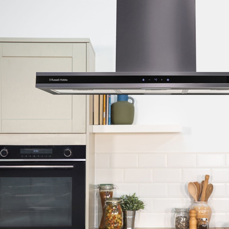 Refurbished Russell Hobbs RHICH904DB 90cm Midnight Island Cooker Hood Dark Steel