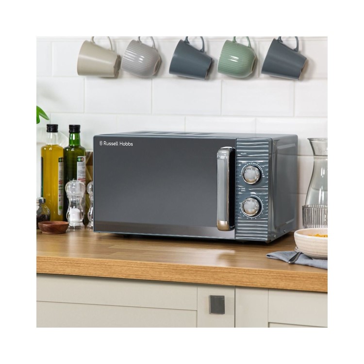 Refurbished Russell Hobbs Inspire RHM1731G 17L 700W Solo Microwave Oven Grey