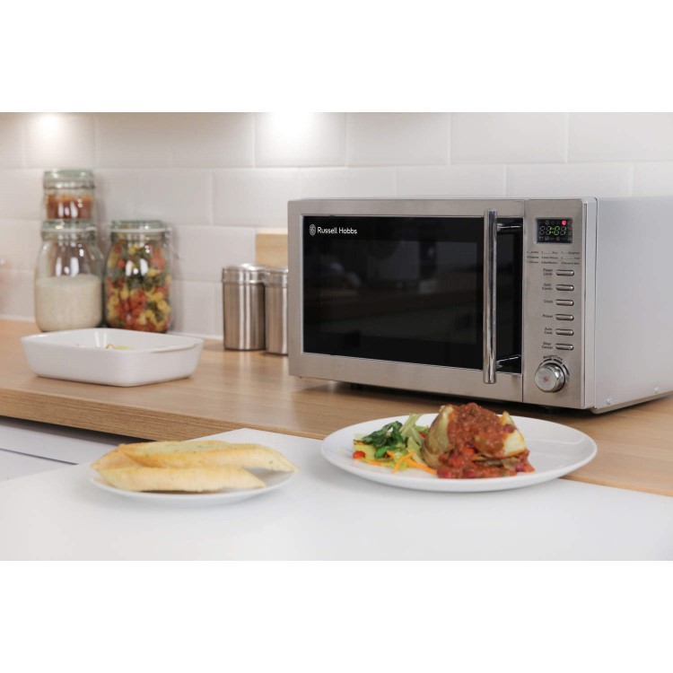 Refurbished Russell Hobbs RHM2031 20L 800W Freestanding Digital Combination Microwave Stainless Steel