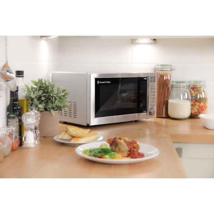 Refurbished Russell Hobbs RHM2031 20L 800W Freestanding Digital Combination Microwave Stainless Steel
