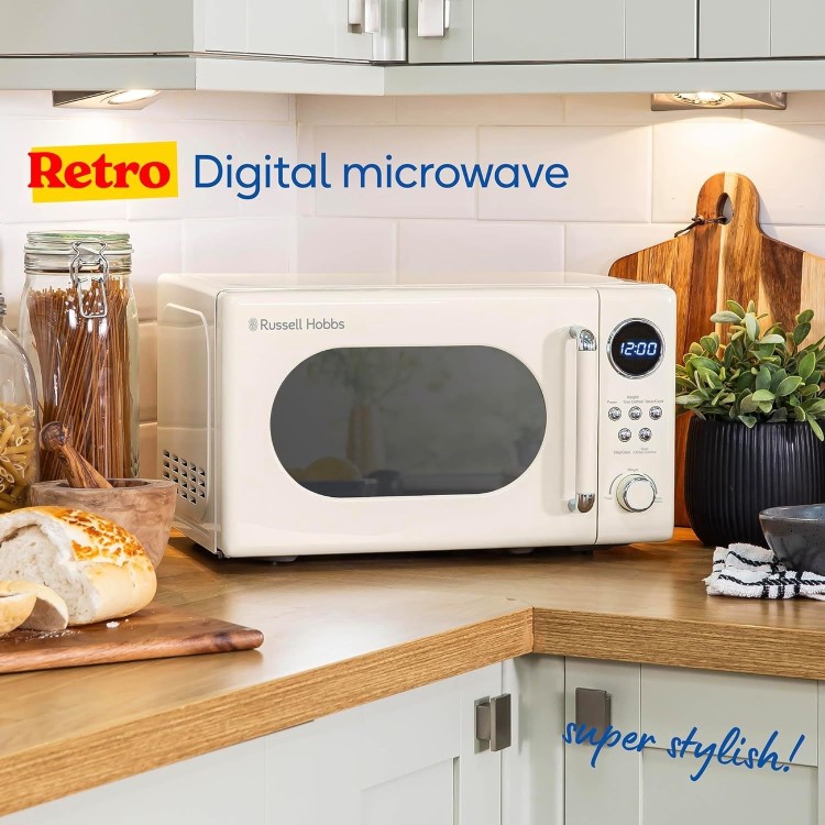 Russell Hobbs RHM2044C Retro 20L Freestanding Solo Microwave - Cream