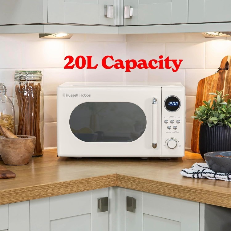 Russell Hobbs RHM2044C Retro 20L Freestanding Solo Microwave - Cream