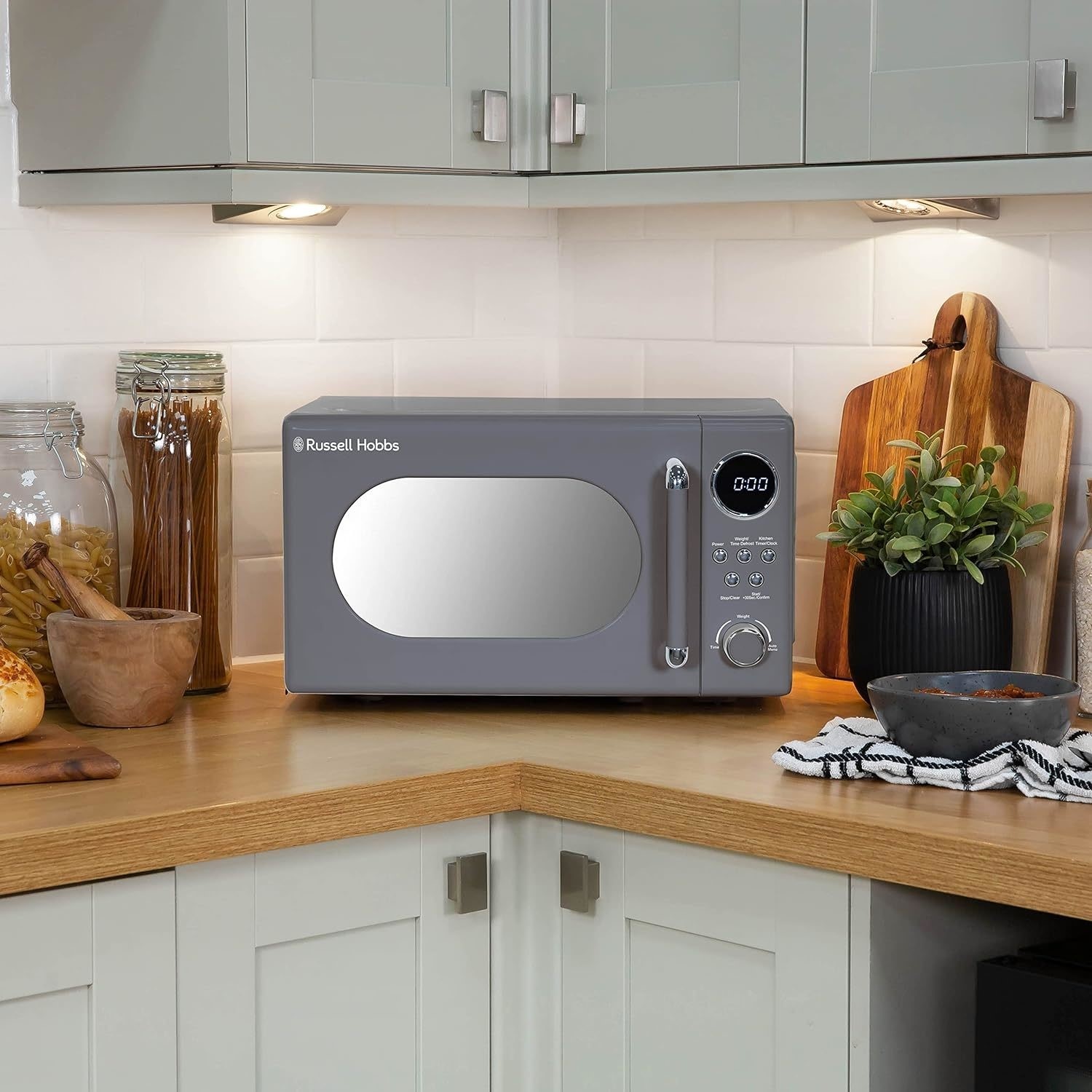 Grey discount retro microwave