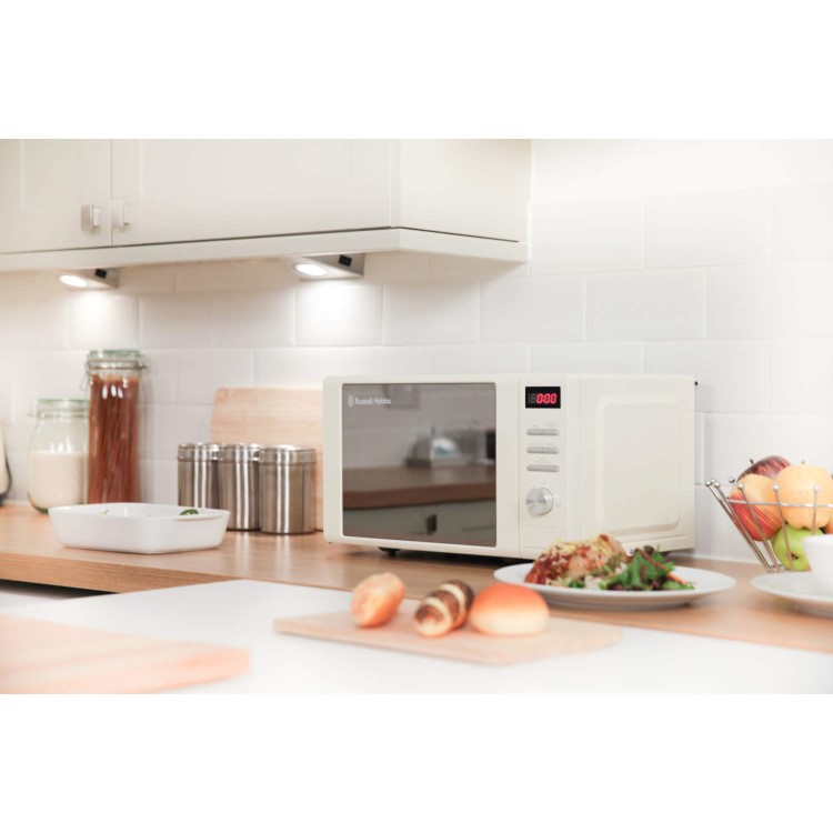 GRADE A1 - Russell Hobbs RHM2064C 20L 800W Freestanding Digital Microwave - Cream