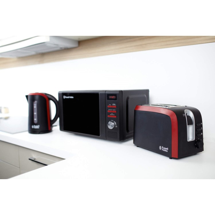 Russell Hobbs RHM2064D 20 Litre 800 Watt Digital Microwave Black And Red