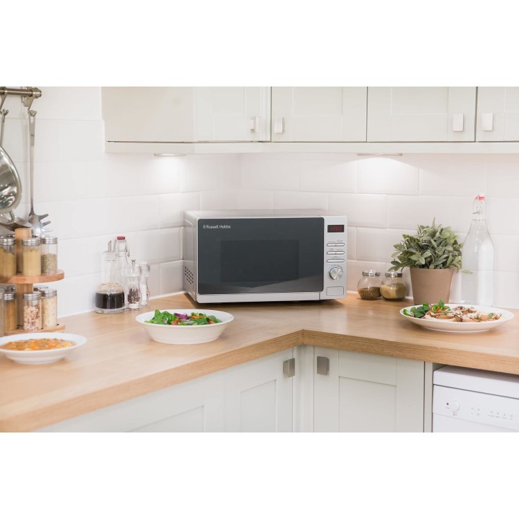 GRADE A3 - Russell Hobbs RHM2072S 20L Digital Microwave Oven - Silver