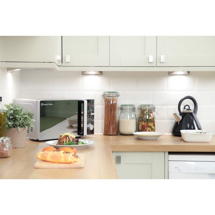 GRADE A1 - Russell Hobbs RHM2076S 20 Litre Digital Freestanding Microwave Silver