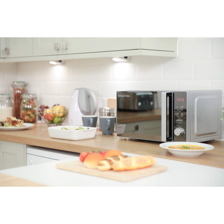 GRADE A1 - Russell Hobbs RHM2076S 20 Litre Digital Freestanding Microwave Silver